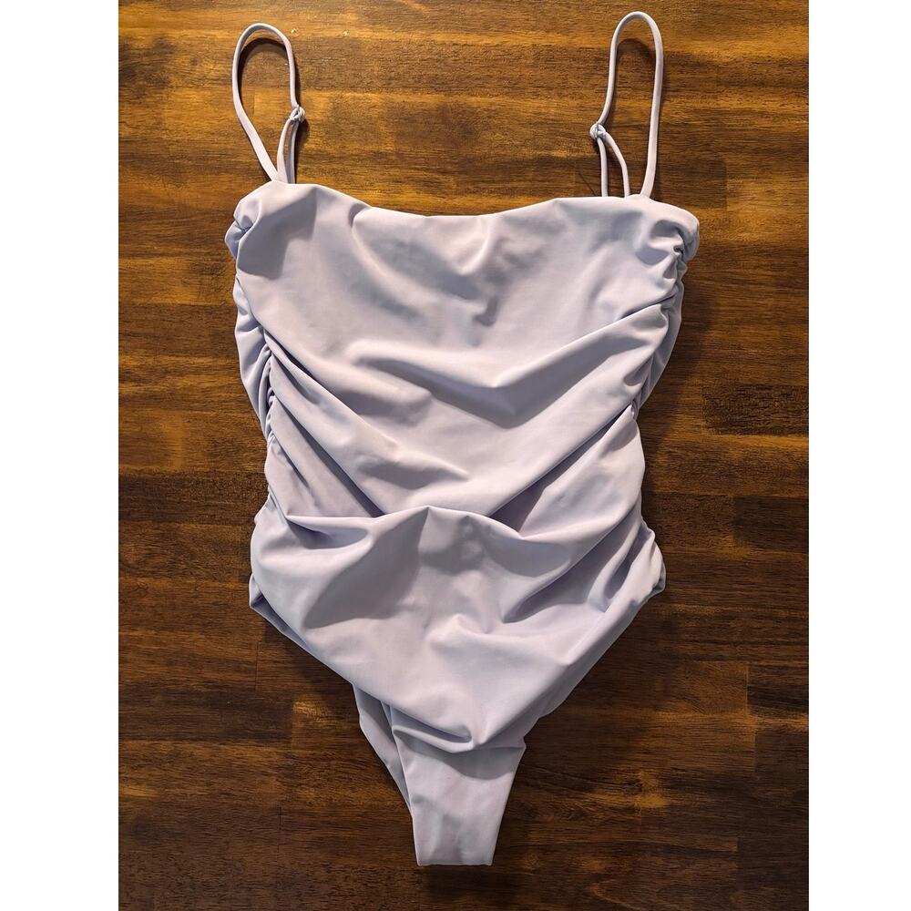 Belle Anna Women’s XL One Piece Swimsuit Cheeky Ruched Mailot High Leg